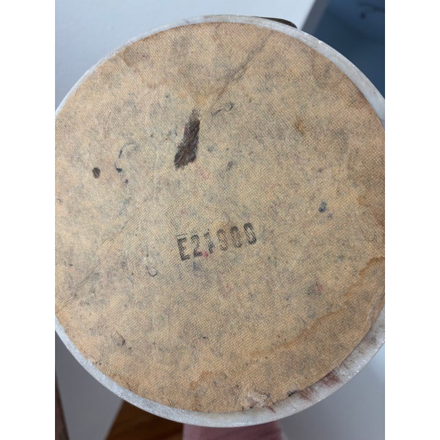 Antique Neoclassical Figural Candelabra Table Lamp, Featuring a Cherub or Putti Figurine Holding a Candelabra, on a Marble Base For Sale - Image 12 of 12