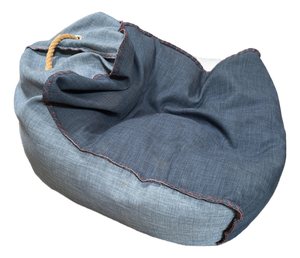 Nautical Two Toned Denim Lounge Bean Bag Chair