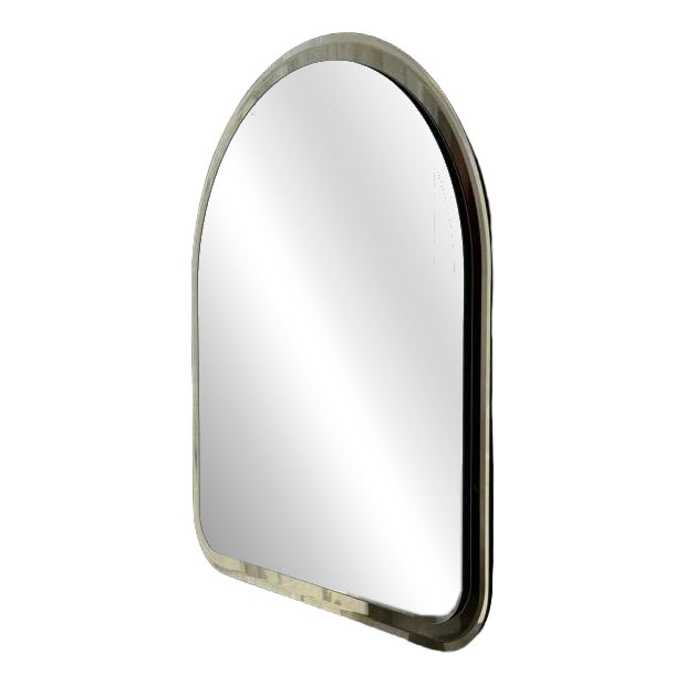Smoked Glass Mirror in Faceted Glass, 1970s For Sale