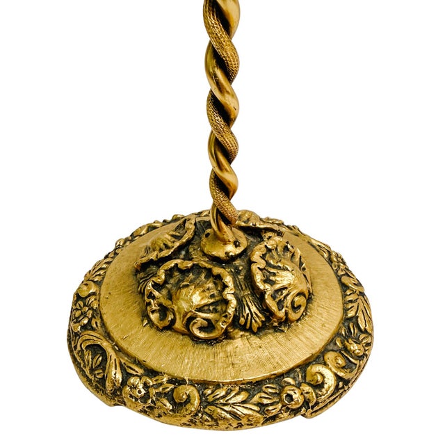 Vintage Gold Gilt Three Ring Metal Hand Towel Holder For Sale - Image 4 of 7
