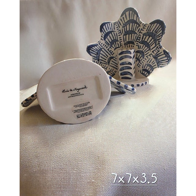 Anthropologie Pair of Ceramic Candleholders For Sale - Image 4 of 6