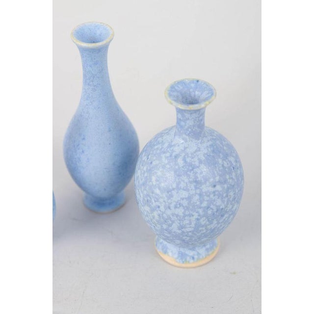 Small Stoneware Vases with Blue Glaze by Per Liljegren, 1980s, Set of 3 For Sale - Image 3 of 5