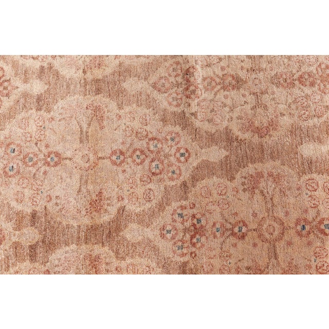 Brown Authentic 1900s Persian Tabriz Handmade Brown Handmade Wool Rug For Sale - Image 8 of 12