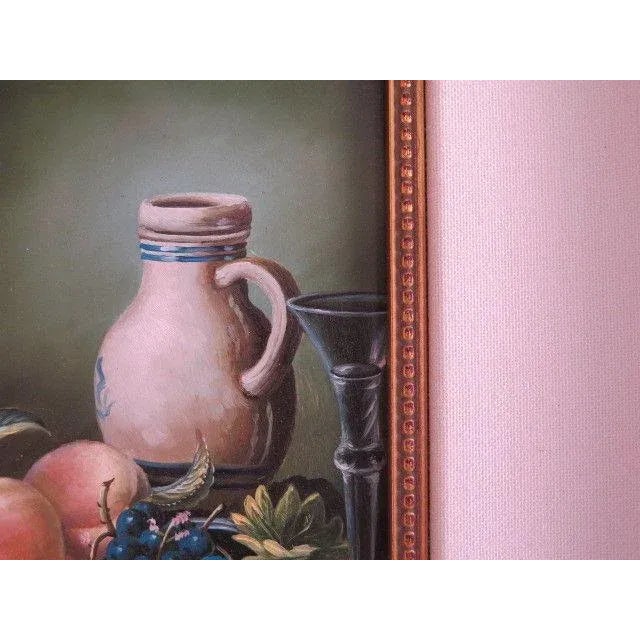 1990s 1990s Still Life Gold Framed Oil on Board Painting For Sale - Image 5 of 8