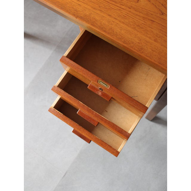 Wood Vintage Danish Desk in Teak, 1960s For Sale - Image 7 of 10