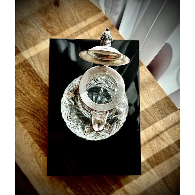 Vintage Silver-Plated and Cut Glass Claret Jug, 1920s For Sale - Image 12 of 18