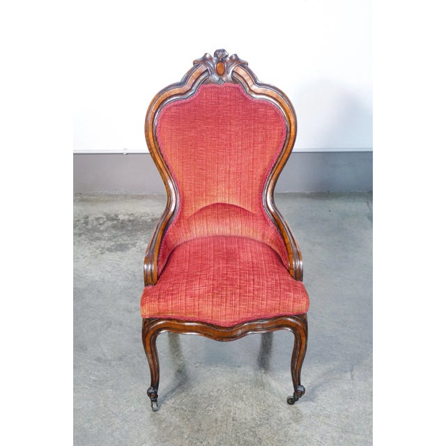 Wood Set of 19th Century Louis Philippe Walnut Armchairs For Sale - Image 7 of 12