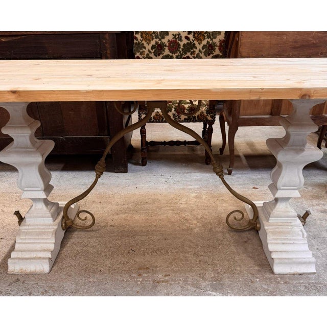 Industrial design table with aerogom-coated top and whitewashed base industrial design table with an aero-coated top and...