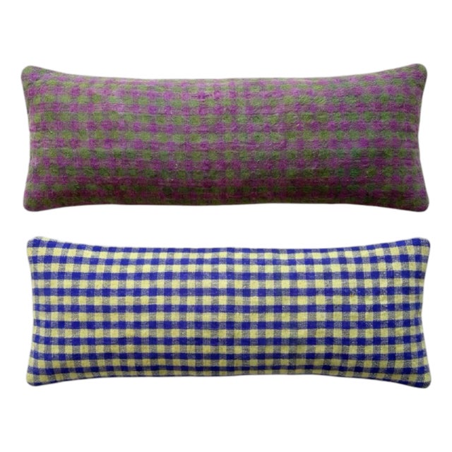 Turkish Bedding Kilim Pillow Cover 16'' X 48'' - Set of Two For Sale