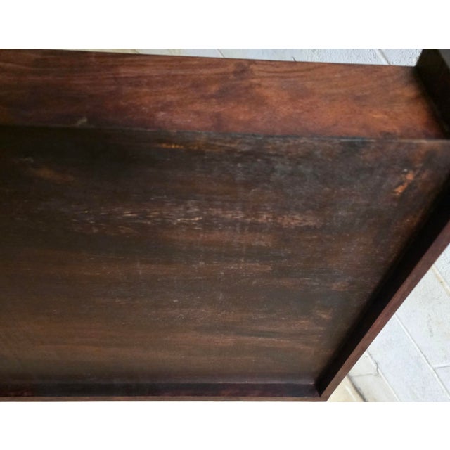 Early 19th Century English Regency Rosewood Writing Table With Elaborate Brass Wire Inlay and Brass Corner Mounts, Circa 1830 For Sale - Image 5 of 14