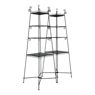 Vintage Scrollwork Metal Etagere - A Pair For Sale