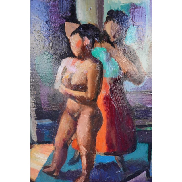 Mid 20th Century Dressmaker - Buckley MacGurrin, Framed and Matted, Oil on Board For Sale - Image 5 of 6