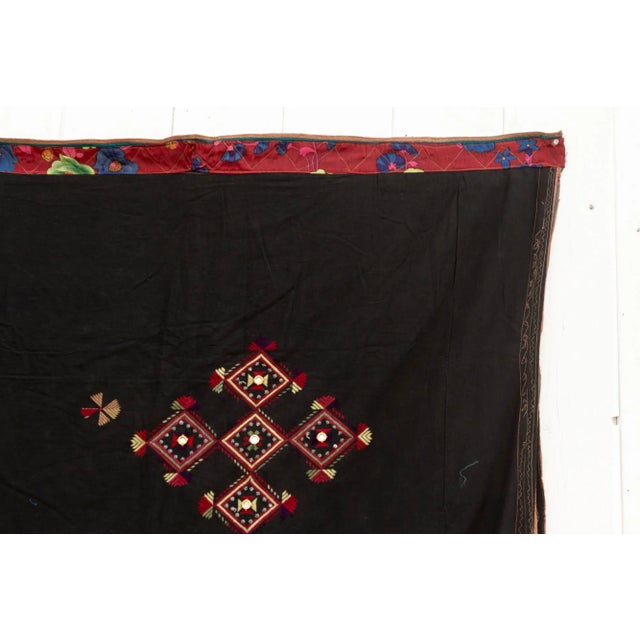 Black Antique Nomadic Mangal Wedding Shawl For Sale - Image 8 of 12