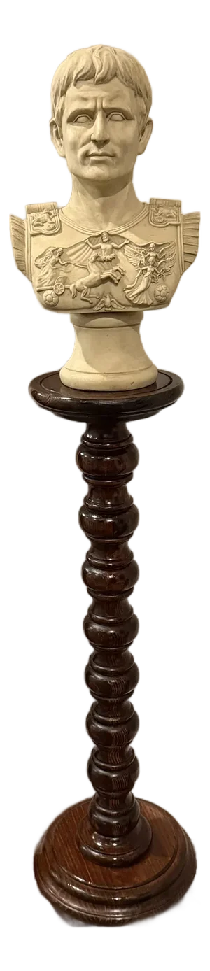 Vintage Monumental Bobbin-Turned Wood Display Pedestal or Plant Stand, 37.5”