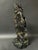 Stone Chinese Art Large Carved Dark Green Soapstone Bodhidharma Statue For Sale - Image 7 of 13