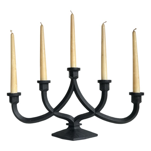 Five-Flame Cast Iron Candle Holder from the Foundry Institute of Th Aachen, Germany, 1967 For Sale
