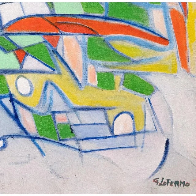 Abstract Composition is an original oil on canvas realized by Giorgio Lo Fermo in 2019. Hand-signed on the lower right...