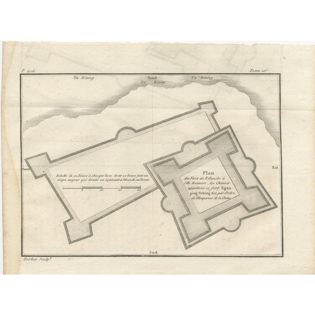 Plan of the Dutch Fort in Formosa – Antique French Jesuit Engraving by Portier, c.1790 This antique French engraving by...