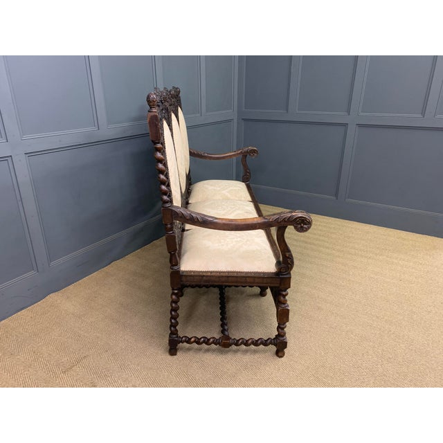 19th Century Carolean Walnut Settee, 1880 For Sale - Image 11 of 14