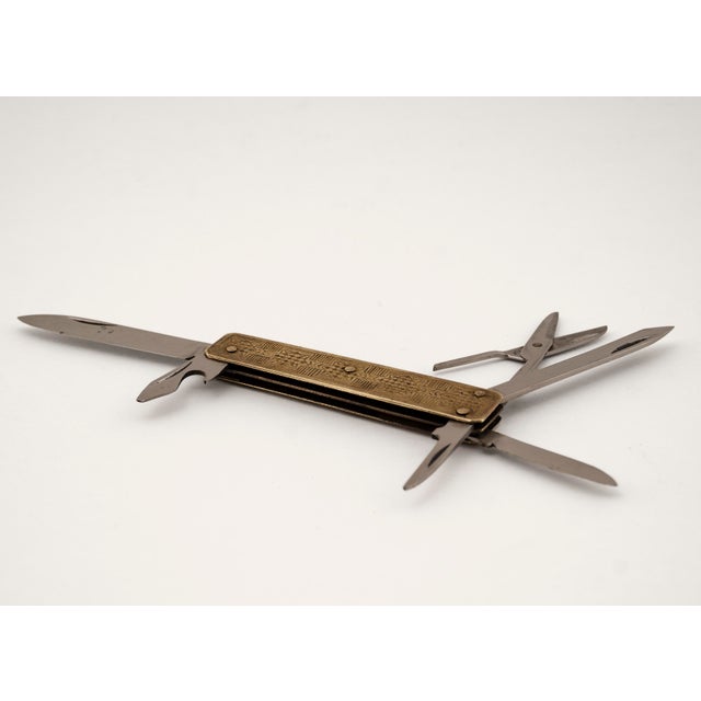 Vintage Art Nouveau Mens Brass Pocket Multi-Tool, 1950s For Sale - Image 12 of 18