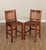 High Quality American Made Pair of Cherry Counter or Bar Stools with Leather Seats and Copper Kick Plates