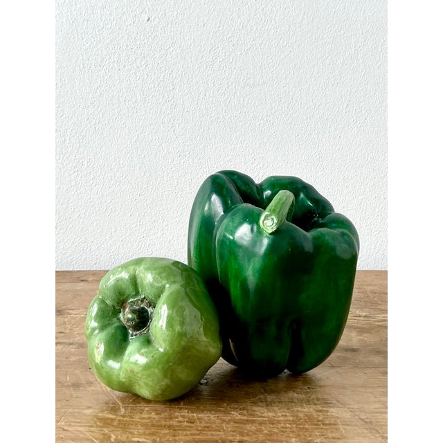 Mid 20th Century Vintage Italian Glazed Ceramic Bell Peppers For Sale - Image 5 of 11