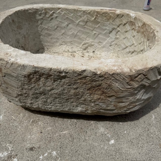 Tan Antique Limestone Trough 5926b For Sale - Image 8 of 8