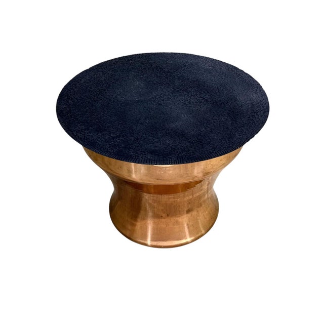 Mid-Century Modern Karl Springer Rain Drum Table W/Concrete Top, 1970 For Sale - Image 3 of 7