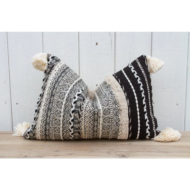 Metallic Gray Nomadic Moroccan Lumbar Pillow For Sale - Image 9 of 9