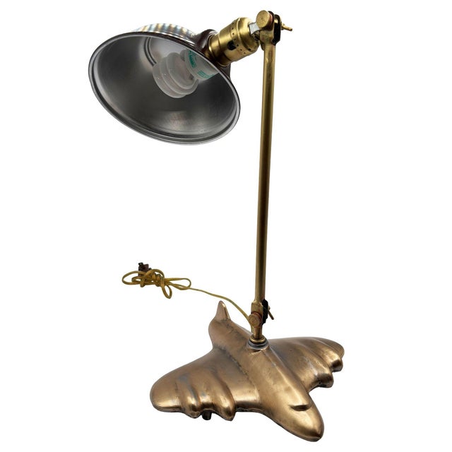 Rare 1987 Brass-Tone Art Deco Style Dc-3 Airplane Table Lamp, by Sarsaparilla For Sale In Los Angeles - Image 6 of 12