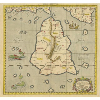 Antique Ptolemaic Map of Ceylon or Nowadays Sri Lanka For Sale