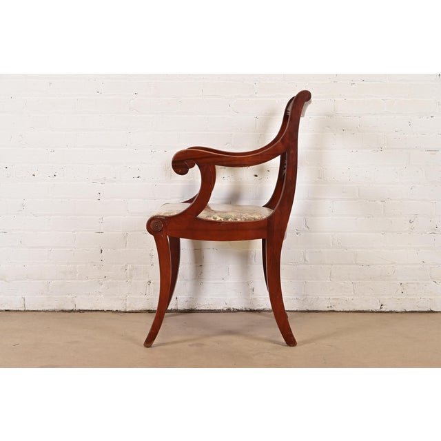 Kindel Furniture Style Regency Carved Mahogany Dining Chairs, Set of Four For Sale - Image 11 of 13