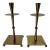 1970s Mid-Century Modern Brass & Metal Geometric Candle Holders – Pair For Sale