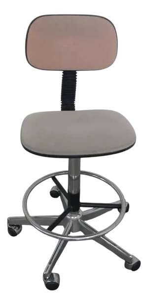 Stool with Wheels and Backrest, 1980s