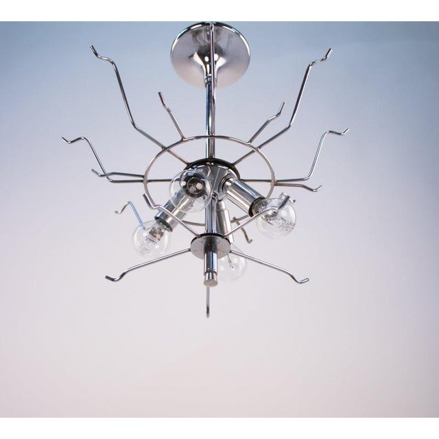 Silver Murano Petals Chandelier Glass and Chrome from Novaresi, Italy, 1970s For Sale - Image 8 of 10