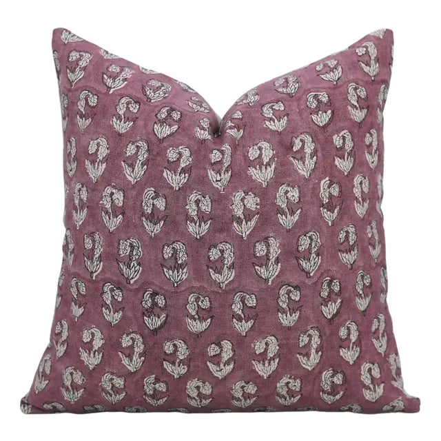 Fabdivine Handcrafted Block Print Cushion Cover 14x14 Inch Pure Linen- Superstar For Sale