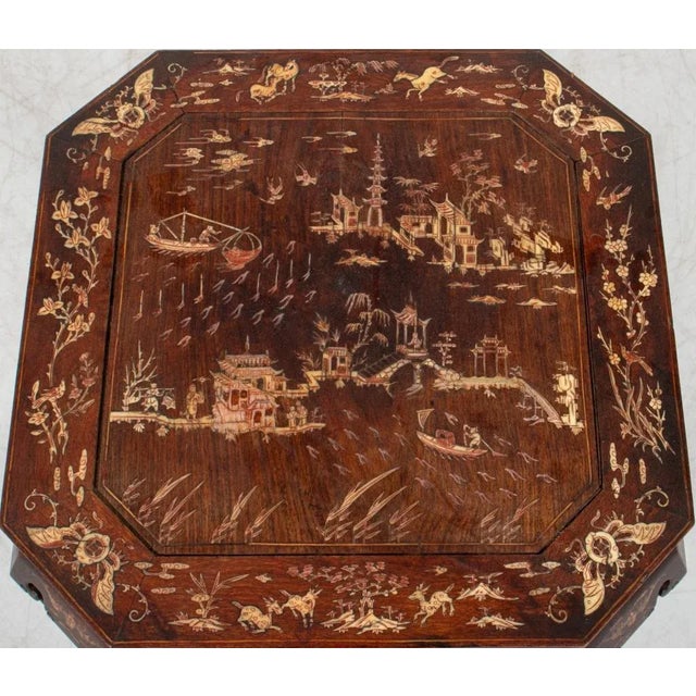 Chinese Chinese Inlaid Hardwood Side Table, 19th Century For Sale - Image 3 of 11