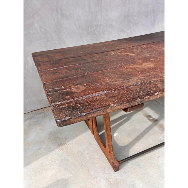 Industrial Modern Dining Table Walnut, Iron, 1940's For Sale - Image 10 of 10