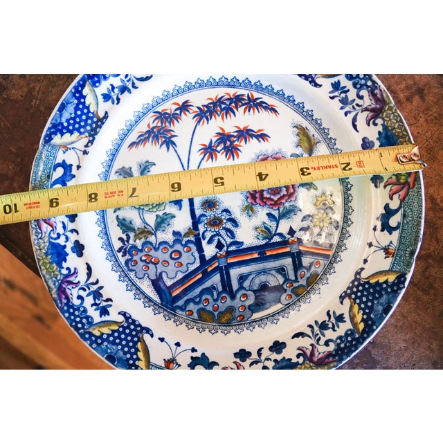 1800s Georgian Davenport Ironstone Dinner Plate Bamboo and Peony Pattern, Early For Sale - Image 14 of 14
