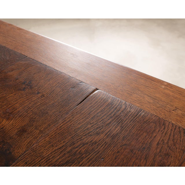 19th C. French Louis XVIII Style Oak Barley Twist Dining Table 7 Ft For Sale - Image 12 of 18