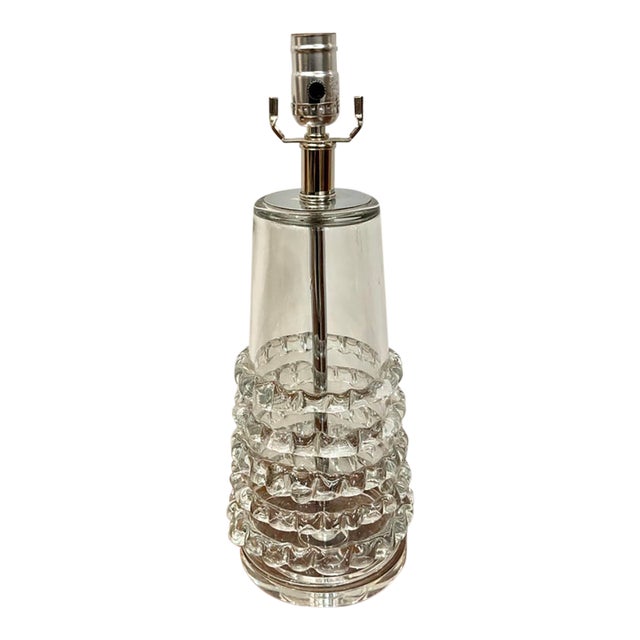Arteriors Applied Clear Glass Lamp. For Sale
