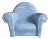 Vintage 1984 Sculpture - Italian L’aquilone Signed Handpainted Matte Porcelain Cloud Chair Sculpture For Sale
