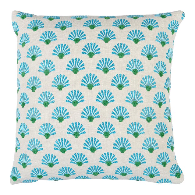 Schumacher Bellini I/O Pillow In Lagoon For Sale