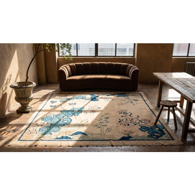Brown Early 20th Century Chinese Peking Scenic Carpet ( 9'6" x 13' - 290 x 395 ) For Sale - Image 8 of 8