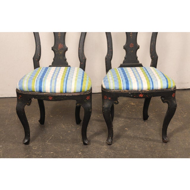 French Country Pair Painted Chairs, 19th C. For Sale In Atlanta - Image 6 of 11