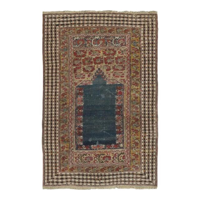 Vintage Turkish Anatolian Prayer Rug With Polychrome Design - Rug & Kilim For Sale