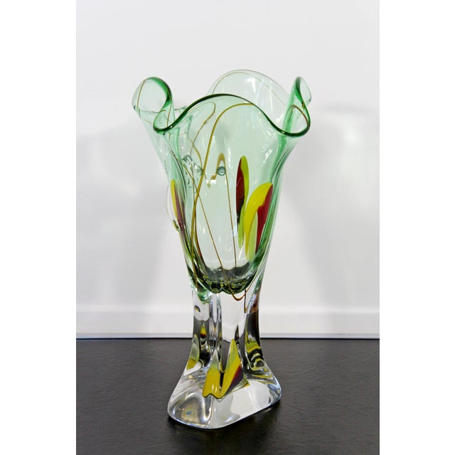 Jablonski Mid Century Modern Crystal Vase Signed Chairish