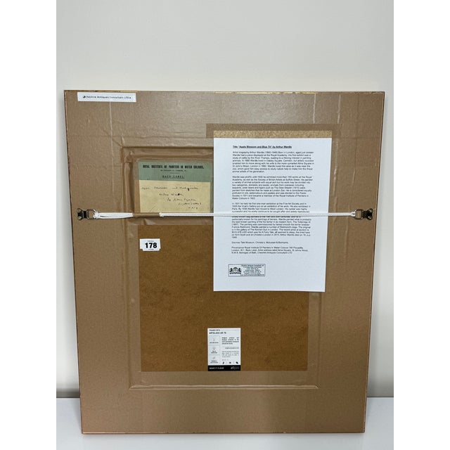 Victorian Watercolour Painting Apple Blossom Eurasian Blue Tit Bird Ornithology by Arthur Wardle For Sale - Image 4 of 12