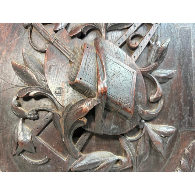 Large Antique 19th Century Architectural Salvage Art Theme Door Sculpture Panel For Sale - Image 12 of 13