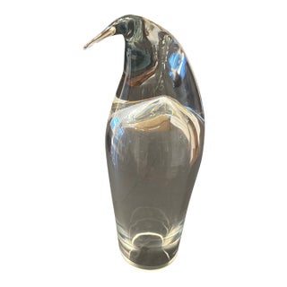 Blenko Art Hand-Blown Glass Penguin Sculpture, Model #8020s. For Sale